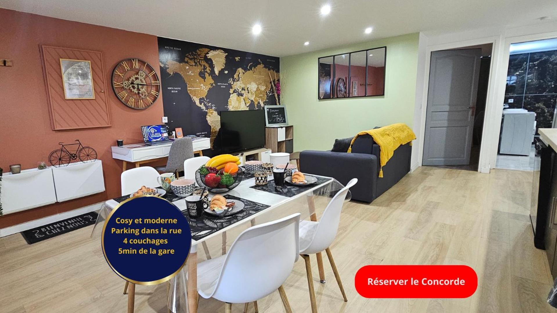 Le Concorde-Wifi-Clim-Parking-3Etoiles-Ockeys Apartment Bram ภายนอก รูปภาพ